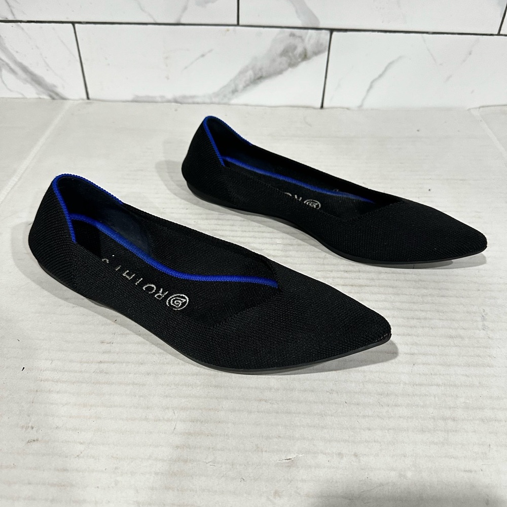 Rothy's Black Point Toe Ballet Flats